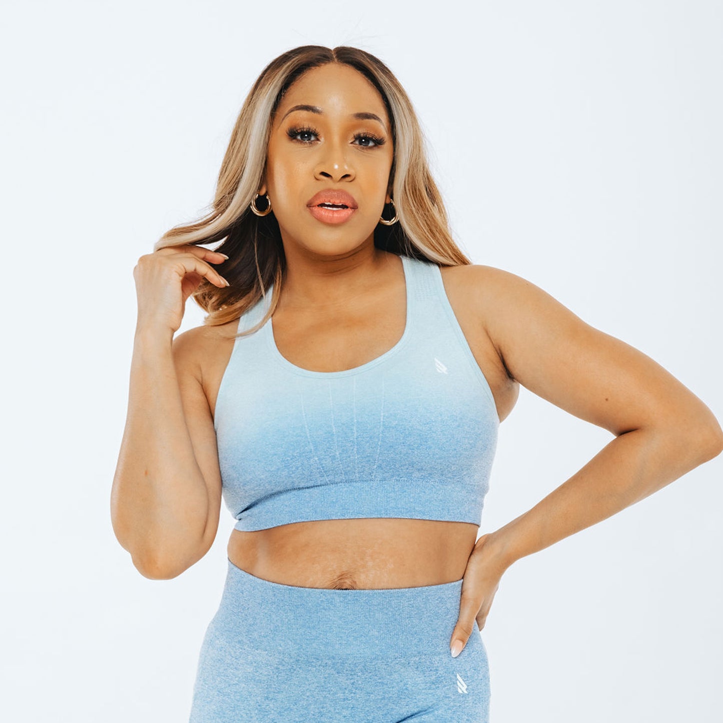 Rebelious Ombré Sports Bra in Lily Blue