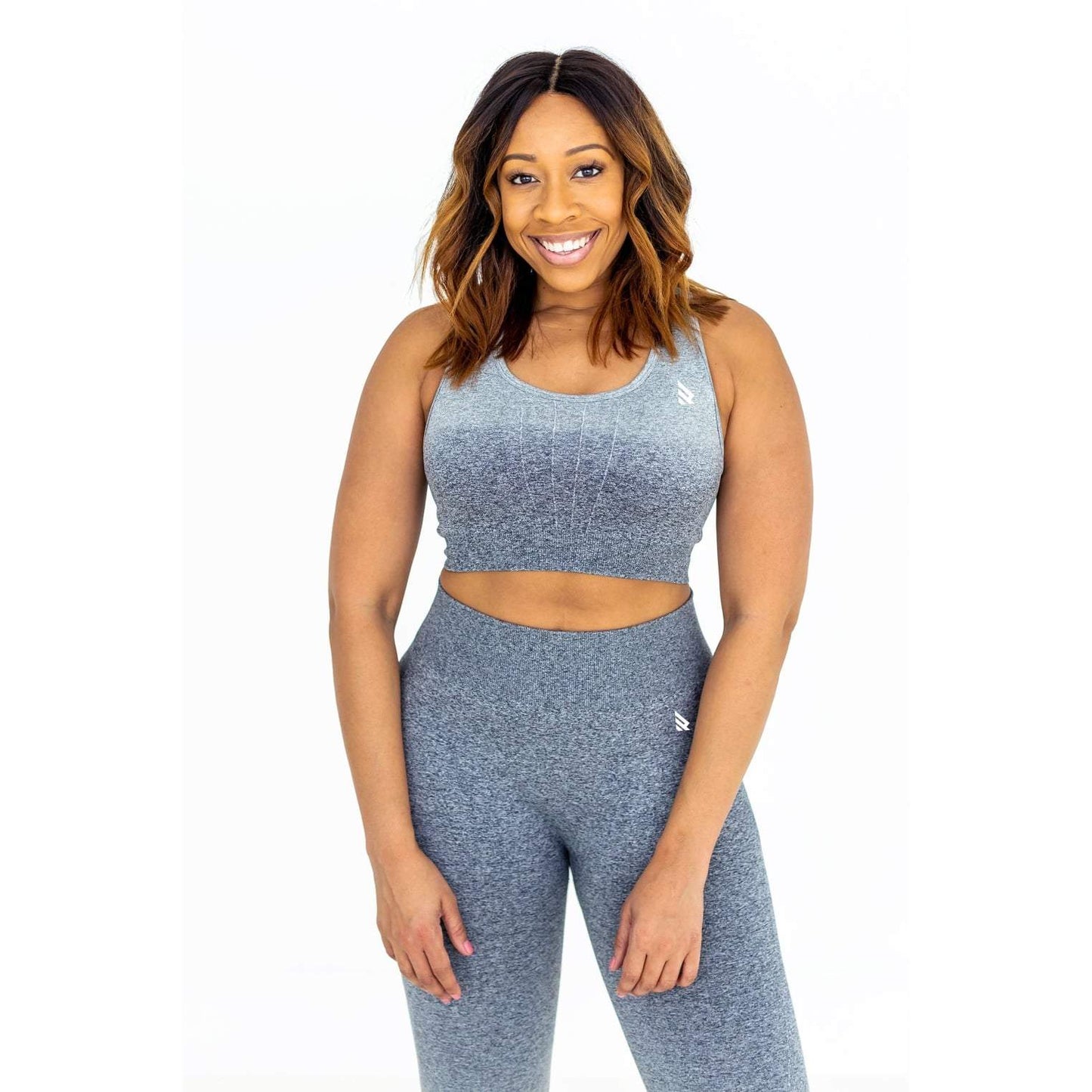 Rebelious Ombré Sports Bra in Willow Gray